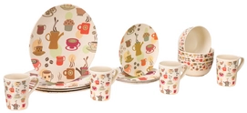 Servies Vango Bamboo 4 Person Bamboo Set Kaffeepause Print