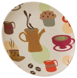 Bord Vango Bamboo Dessert Plate Coffee Cup Print (20 cm)