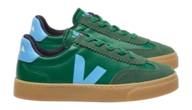 Veja Kids Small Volley O.T. Leather Golf Aqua Natural