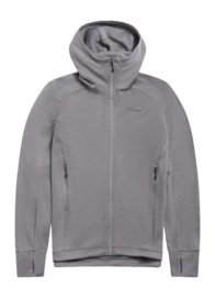Vest Bergans Men Rabot Merino Tech Midlayer Hoodie Solid Grey Slim Fit