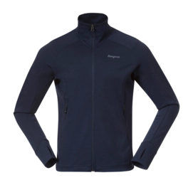 Vest Bergans Men Rabot Merino Tech Midlayer Jacket Navy Blue Slim Fit