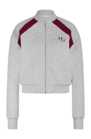 Vest House of Gravity Women Classic Bomber Jacket Stone Melange X Deep Ruby Red