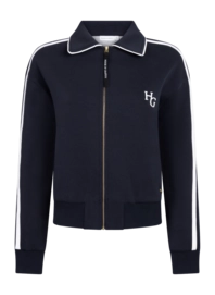 Vest House of Gravity Women Contrast Zip Jacket Deep Blue X White