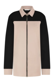 Vest House of Gravity Women Zipper Blouse Pearly Sand X Black Sapphire
