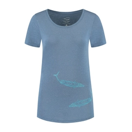 T-Shirt Blue Loop Denimcel Swimming Fish Women Indigo-L