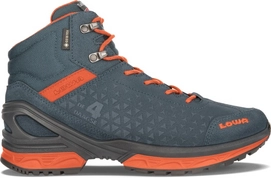 Wandelschoen Lowa Women Walker N4D GTX Mid Steelblue Orange