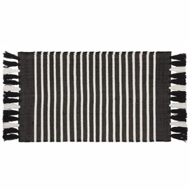 Badmat Walra Stripes & Structure Off Black Wit-60 x 100 cm