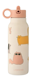 Waterfles Liewood Kids Falk Water Bottle 350 ml Cats And Dogs / Sandy