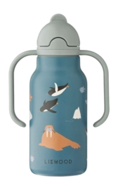 Waterfles Liewood Kids Kimmie Water Bottle 250 ml Arctic Sea / Ocean View