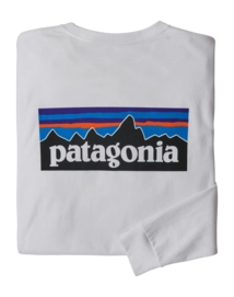 T-shirt Patagonia Men L/S P-6 Logo Responsibili-Tee White-XL