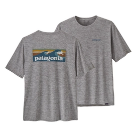 T-Shirt Patagonia Cap Cool Daily Graphic Shirt Waters Herren Boardshort Logo Abalone Blue Feather-XL