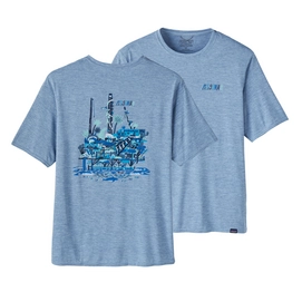 T-shirt Patagonia Homme Cap Cool Daily Graphic Shirt Waters Reef The Rigs Steam Blue X-Dye