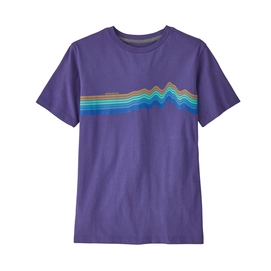 T-Shirt Patagonia Kids Regenerative Organic Certified Cotton Graphic Ridge Rise Stripe Perennial Purple