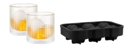 Whiskyset Bodum Douro Bar Met IJsbalvorm en Whiskeyglazen Zwart 300 ml (3-Delig)