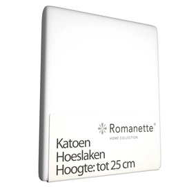 Katoenen Hoeslaken Romanette Wit-70 x 200 cm