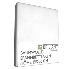 Spannbettlaken Briljant Weiß Kinder (Baumwolle)