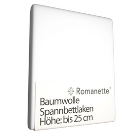 Spannbettlaken Romanette Weiß (Baumwolle)-70 x 200 cm