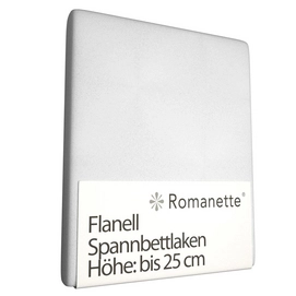 Spannbettlaken Romanette Weiß (Flanell)-80 x 200 cm