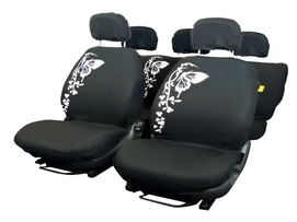Stoelhoesset Carpoint Witte Vlinder (9-delig)