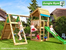 Speeltoren Jungle Gym Jungle Home + Climb X'tra Groen