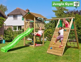 Speelset Jungle Gym Jungle Cottage + Climb X'tra Groen