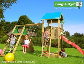 Speelset Jungle Gym Jungle Castle + Climb X'tra Rood