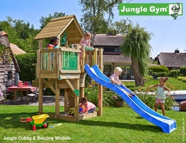 Speelset Jungle Gym Jungle Cubby + Balcony Blauw