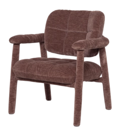 WOOOD Loom Fauteuil - Chenille Structuur - Oudroze