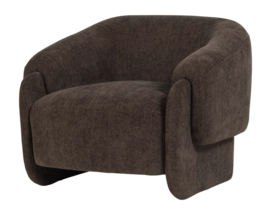 WOOOD Moru Fauteuil Chenille Donkerbruin