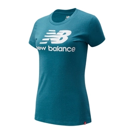 T-Shirt New Balance Essentials Stacked Logo Tee Deep Sea Heather Damen