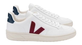 Sneaker Veja V12 Leather Extra White Marsala Nautico