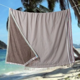 Kikoy Pure Kenya Serviette XL Marron Grisé