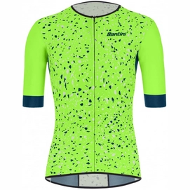 Maillot de Cyclisme Santini Men Pietra Sleek Short Sleeve Tri Top Fluo Green-L