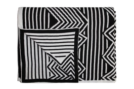 Plaid Essenza Yilka Black White Katoen Gebreid