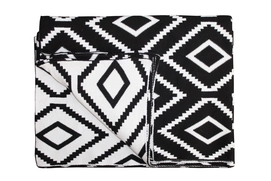 Plaid Essenza Zea Black White Katoen Gebreid