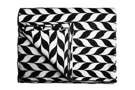 Plaid Essenza Zepa Black White Katoen Gebreid