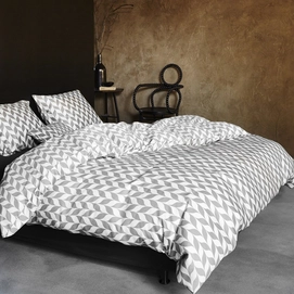 Dekbedovertrek Essenza Zepa Taupe White Satijn