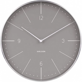 Clock Karlsson Normann Numbers Warm Grey Brushed Case