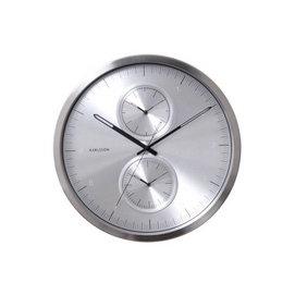 Uhr Karlsson Multiple Time Aluminium Brushed 50 cm