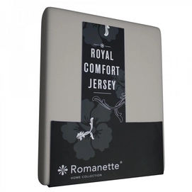 Drap-housse Romanette Gris Argent (Jersey Royal)-Lits Doubles (140/150 x 200/210/220 cm)