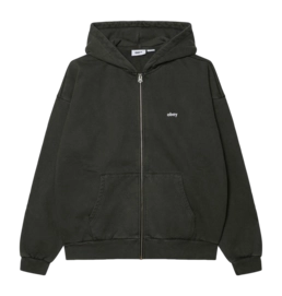 Zip Hood Obey Men Lowercase Pigment Pigment Pirate Black