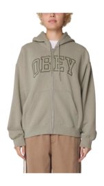 Zip Sweatjacke Obey Collegiate Baggy Relaxed Damen Shadow