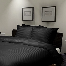 Dekbedovertrek Ambianzz Hotellinnen Uni Stripe Zwart Microfiber