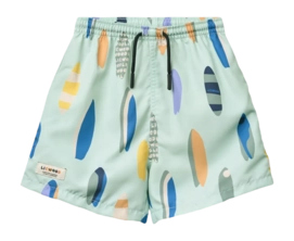 Zwembroek Liewood Kids Duke Board Shorts Boards / Light Peppermint Regular Fit