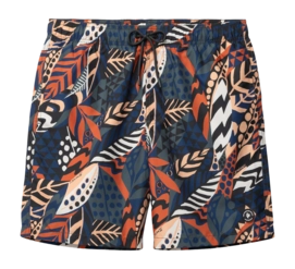 Zwembroek Shiwi Men MIKE 7 Inch Orange Geo Leaves