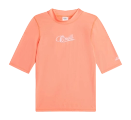 Zwemshirt O'Neill Girls Skins Shortsleeve Funky Peach Aansluitende pasvorm